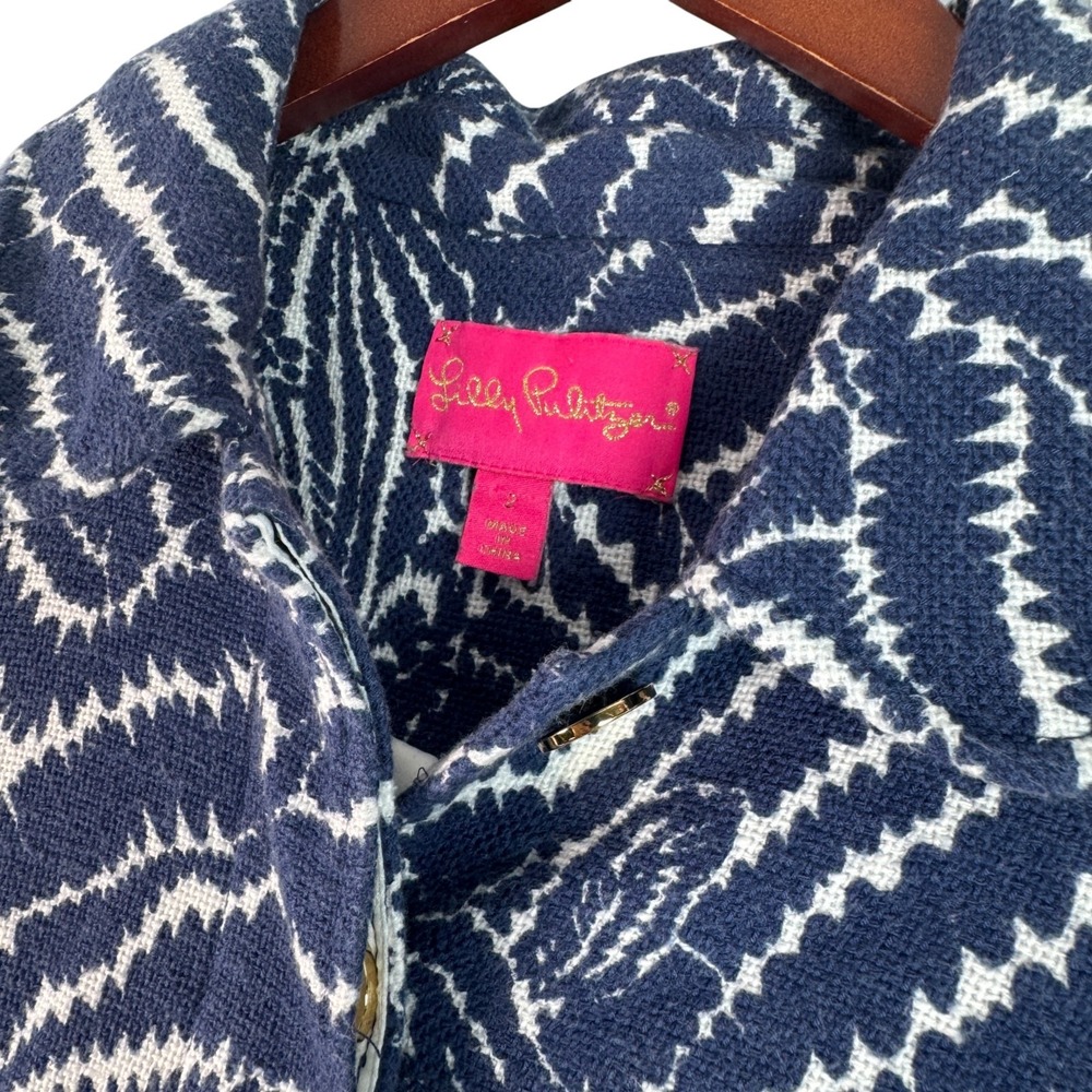 Lilly Pulitzer Womens Beauford Show Your Stripes Zebra Short Blazer Sz 2 - Picture 4 of 4